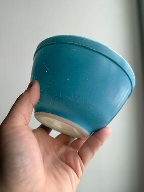 Rare 1940s PYREX Original Opal Ware 1.5PT Blue Un-numbered Nesting Bowl 401